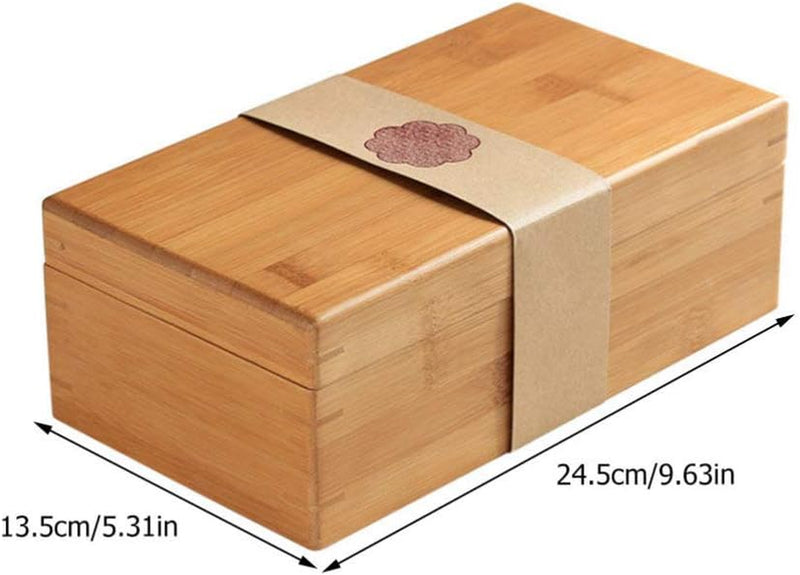 Cabilock 1pc Box Tea Box Wooden Box Organizer Tea Storage Chests Keepsake Treasure Chest Jewelry Gift Handmade Gifts Bamboo Tea Holder Bamboo (Without Uchimura) Treasure Box Vintage