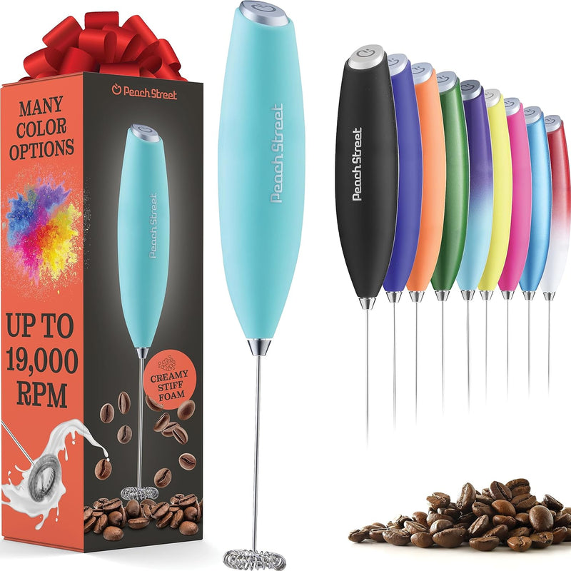 Powerful Handheld Milk Frother, Mini Milk Foamer, Battery Operated (Not included) Stainless Steel Drink Mixer for Coffee, Lattes, Cappuccino, Frappe, Matcha, Hot Chocolate.