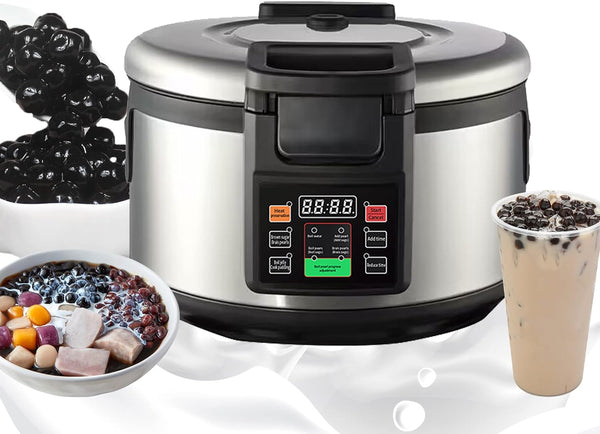 Mvckyi 16L Automatic Non-Stick Pearl Maker Sago Boiling Machine, Fast Heating Tapioca Boba Maker Pearl Cooker, Bubble Tea Cooker Braised Sago Pot for Commercial Restaurant Boba Tea Sago Pearl Milk Tea