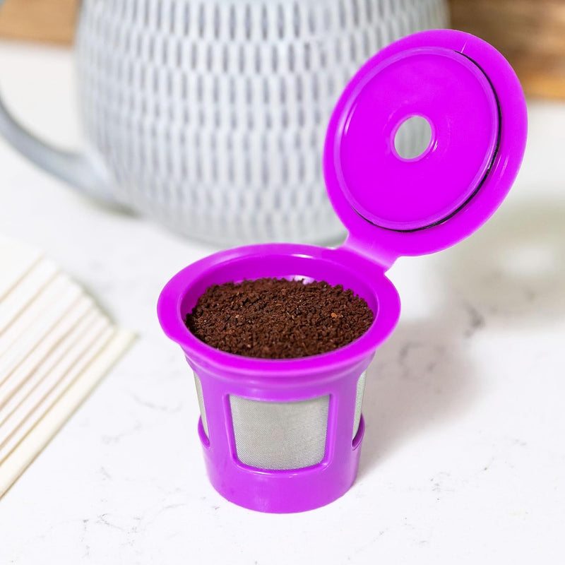 Perfect Pod Cafe Save Reusable K Cup Pod Coffee Filters - Refillable Coffee Pod Capsules with Built-In, Integrated Mesh Strainer for Use with Keurig & Select Single Cup Coffee Machines, 4-Pack