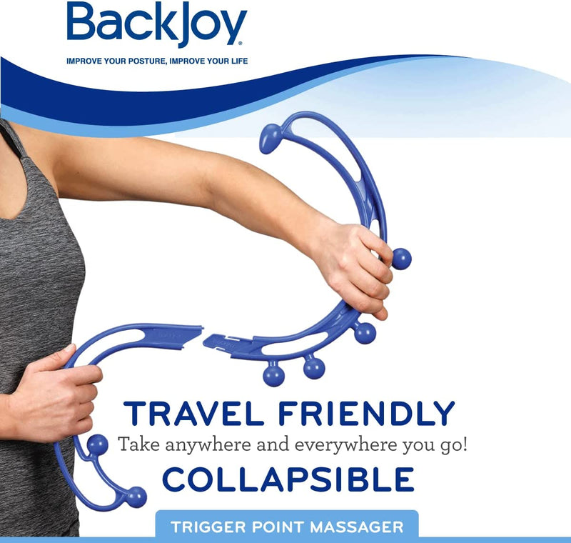 BackJoy Trigger Point Massager Tool, Handheld Massage Stick, Collapsible, Pain & Stress Relief for Muscles in Back, Neck, Feet & Body