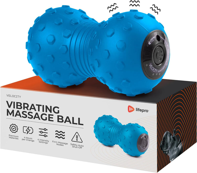 LifePro Vibrating Peanut Massage Ball, Double Lacrosse Massage Ball Foam Roller | Peanut Ball Massager for Spine, Back, Recovery, Mobility, Myofascial Release, Deep Tissue Neck Trigger Point Therapy