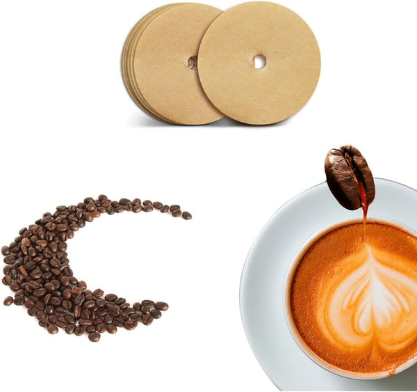 250 Pcs 3.75 inch Percolator Coffee Filters, Disposable Coffee Filter, Disc Unbleached Coffee Paper Filter for Premium Percolator (Brown)