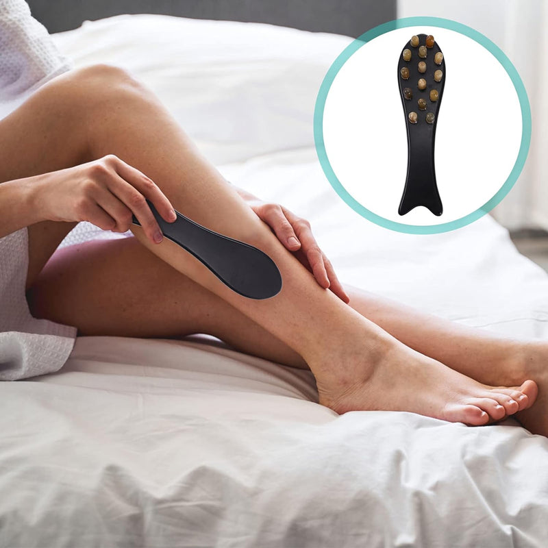 Healifty Ox Horn Comb Head Massager Guasha Massage Tool Scraping Comb Acupuncture Therapy Trigger Point Treatment for Neck Eyes Face