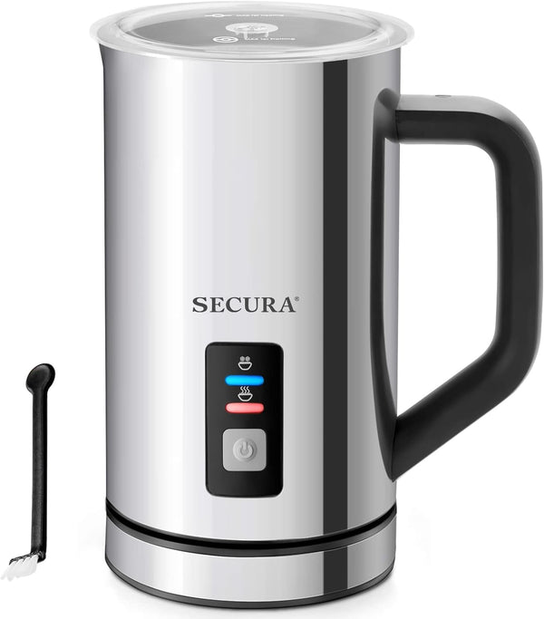 Secura Milk Frother, Electric Milk Steamer Stainless Steel, 8.4oz/250ml Automatic Hot and Cold Foam Maker and Milk Warmer for Latte, Cappuccinos, Macchiato, 120V