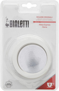 Bialetti Replacement Gaskets and Filter For 9 Cup Stovetop Espresso Coffee Makers