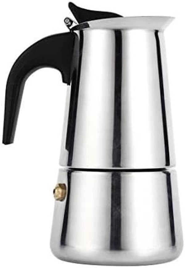 haillusty Stainless Steel Moka Pot Coffee Maker 2 Cup Brew Latte Espresso Stovetop Percolator Filter