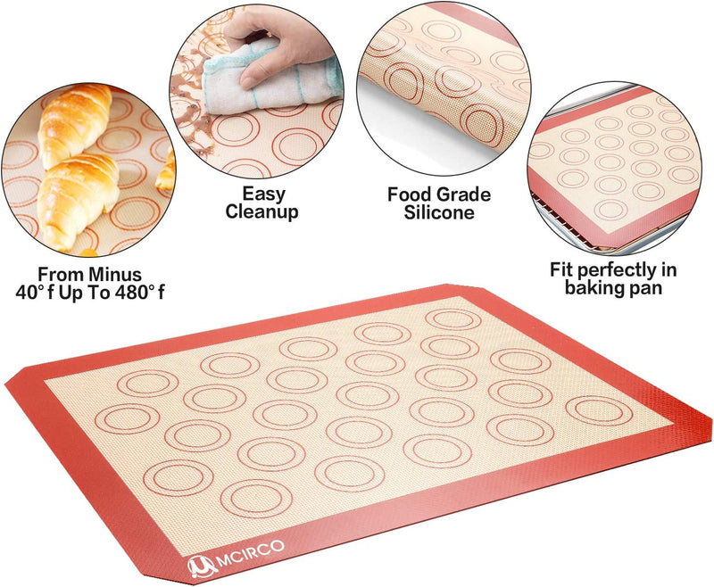 Stainless Steel Baking Sheet Tray Cooling Rack with Silicone Baking Mat Set, Cookie Pan , Set of 6 (2 Sheets + 2 Racks + 2 Mats), Non Toxic, Heavy Duty & Easy Clean