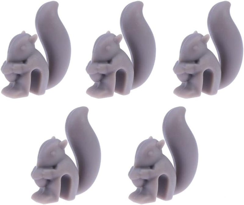 Gatuida 5PCS Silicone Tea Bag Holder Cute Squirrel Shape Glass Charm Tea Holder for Bar Cup Mug Drink Markers (Blue)