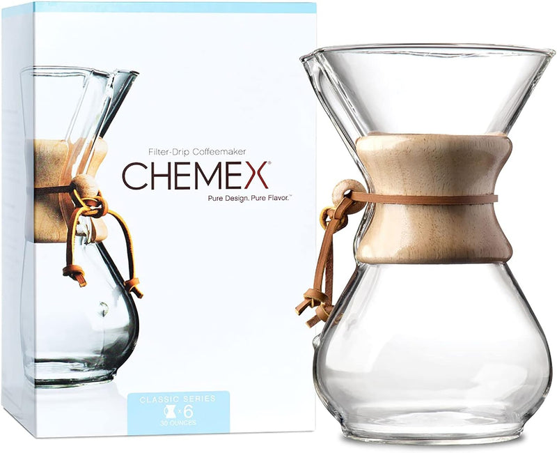 Chemex Pour-Over Glass Coffeemaker - Classic Series - 6-Cup - Exclusive Packaging