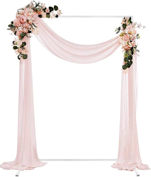 Wedding Arches for Ceremony, 7.2 X 5 Ft Wedding Arch Stand Square Metal Balloon Arch Backdrop Stand Frame for Bridal Birthday Party Garden Decoration (White)