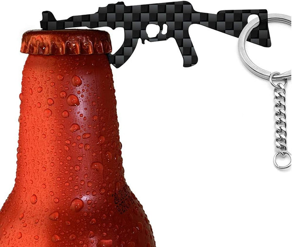 CRMPro Carbon Fiber Bottle Opener 2 Pack, Ultralight Keychain Bottle Openers for Outdoor Campaign Bar Restaurant, Portable Wine Opener Best Gift for Men Soldier