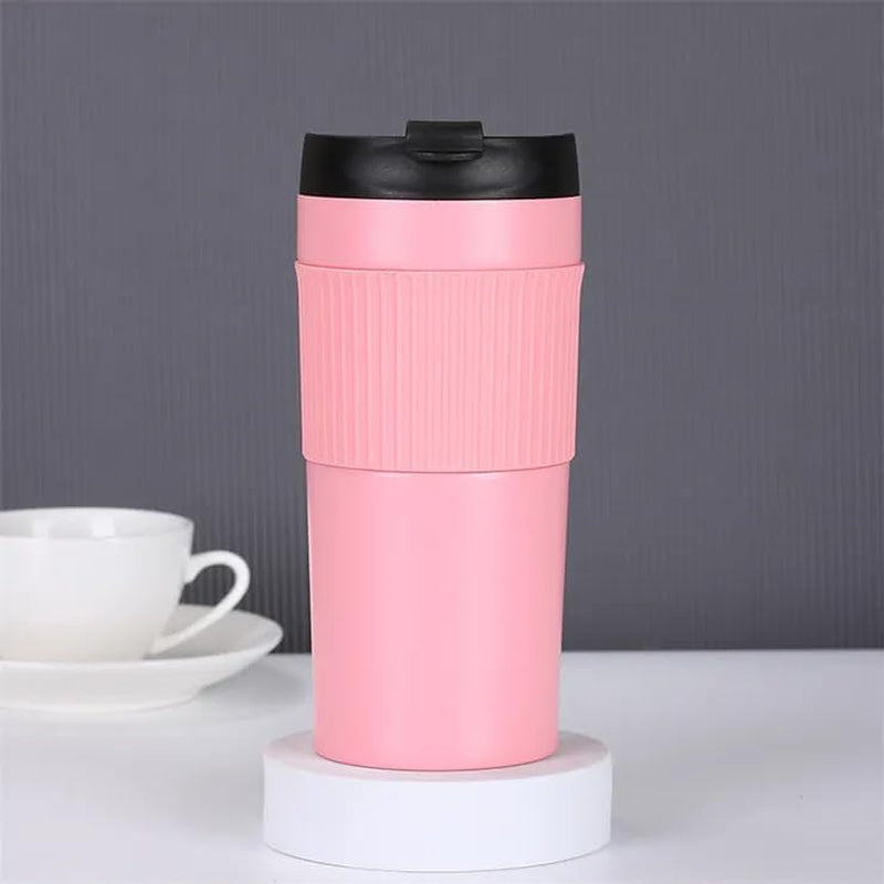 Pink Portable coffee maker, french press, Insulated Mug with double Wall Stainless Steel, 16oz,. French Press Tumbler, French press Mug, Portable coffee mug, Coffee maker, Travel press