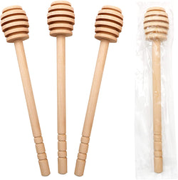 BLUE TOP 20PCS Wooden Honey Dipper Stick 6 Inch Individually Wrapped Honey Stirrer Stick,Honeycomb Sticks,Honey Wand for Honey Jar Dispense Drizzle Honey and Wedding Party Favors Gift.