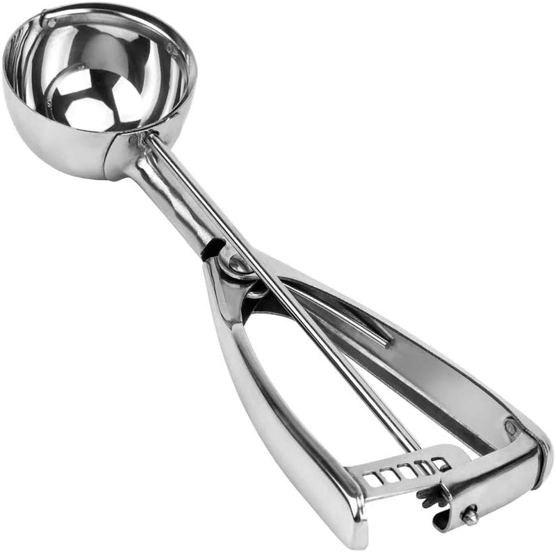 Ice Cream Scoop with Trigger, 18/8 Stainless Steel Metal Small Cookie Dough Scoop for Baking Melon Ball Cupcakes, 1/2 Tablespoon (2 Teaspoon)