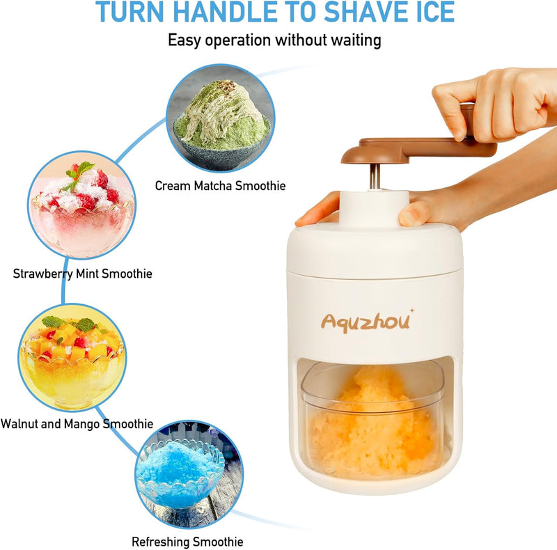 Snow Cone Machine Shaved Ice Machine, Slushy Machine, Portable Ice Crusher Ice Shaver Machine with Free Ice Cube Trays