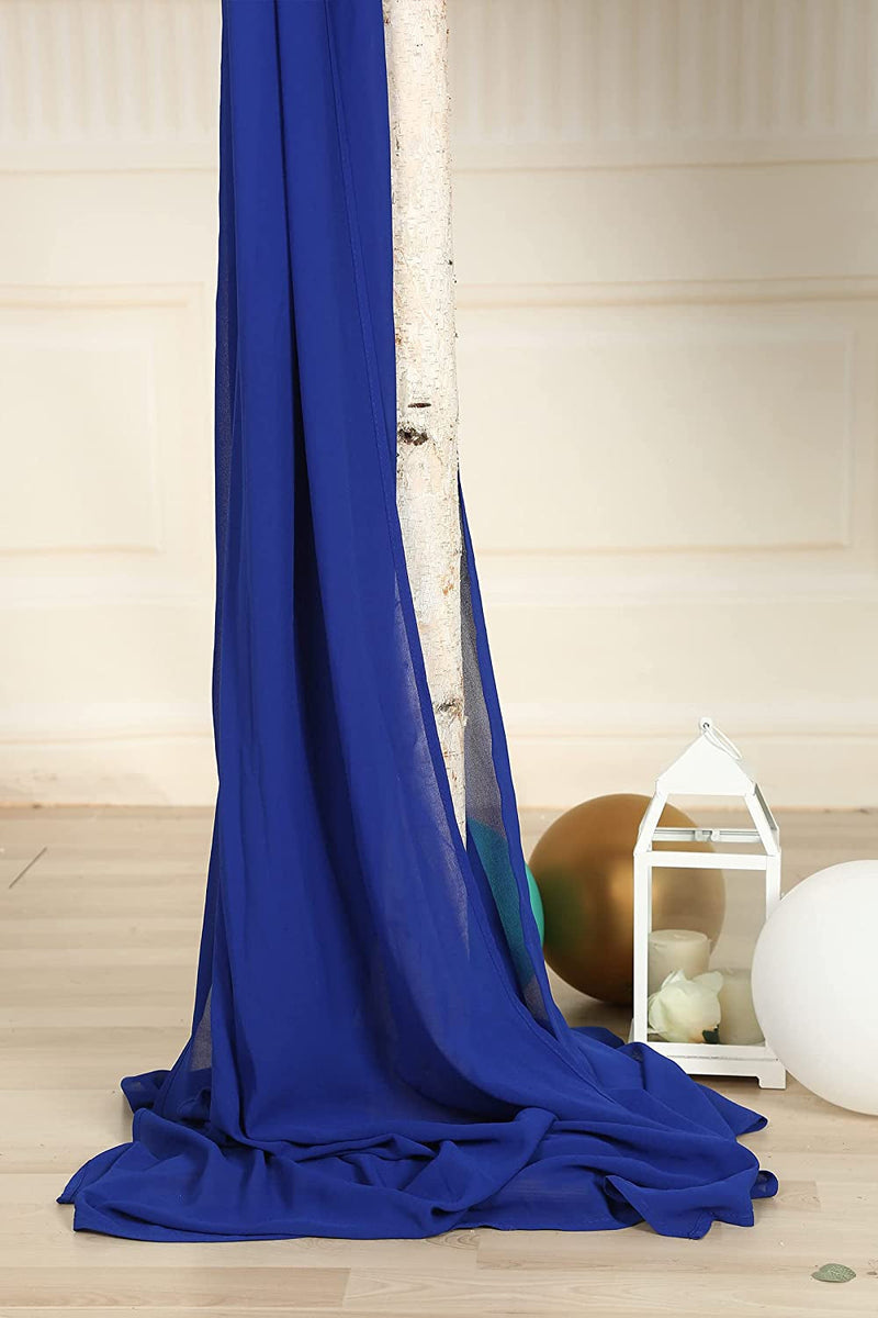 Chiffon Wedding Arch Drapes - Blue 2-Panel Set 27x216