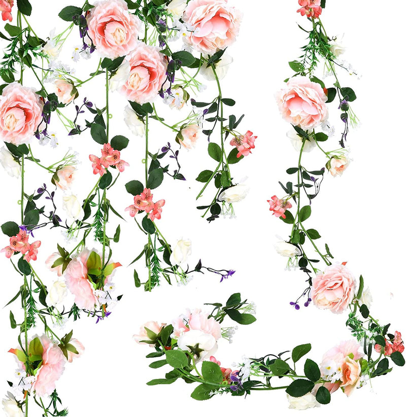 2 Pcs 6 Ft Artificial Peony Rose Vine Garland for Events  Home Decor
