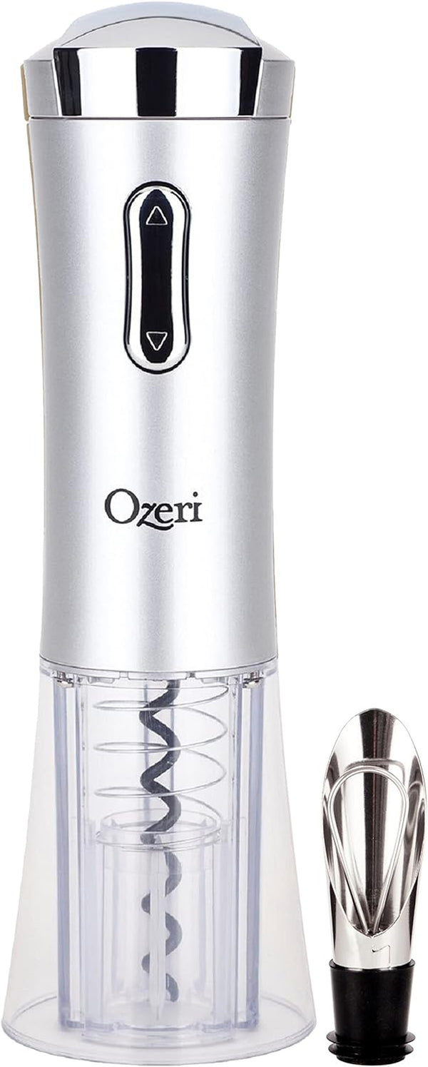 Ozeri Nouveaux II Electric Wine Opener with Foil Cutter, Wine Pourer and Stopper