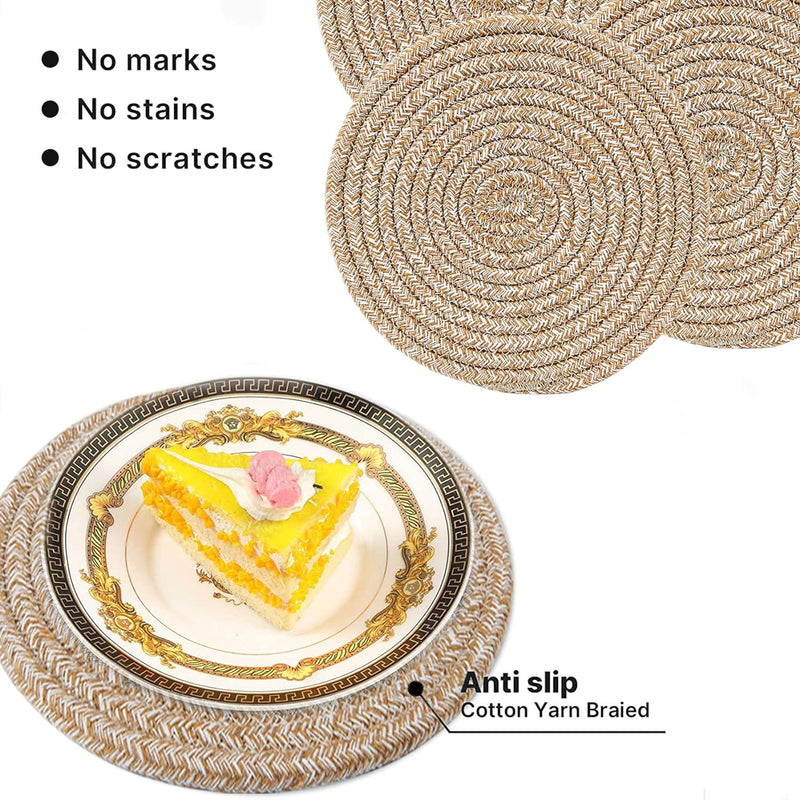 Pot Holders Set, Trivets Set 3 Pcs, 100% Pure Cotton Thread Weave Trivets for Hot Dishes/Pot/Bowl/Teapot/Hot Pot Holders