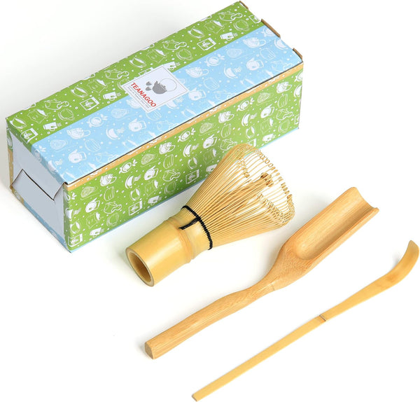 TEANAGOO Japanese Matcha Ceremony Accessory, Matcha Whisk (Chasen), Traditional Scoop (Chashaku), Tea Spoon, Whisk Holder,I5, The Perfect Set to Prepare a Traditional Cup of Matcha.