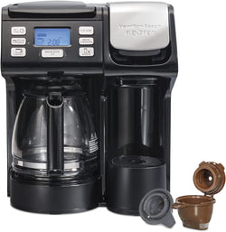 Hamilton Beach 49976 FlexBrew Trio 2-Way Coffee Maker, Compatible with K-Cup Pods or Grounds, Combo, Single Serve & Full 12c Pot, Black