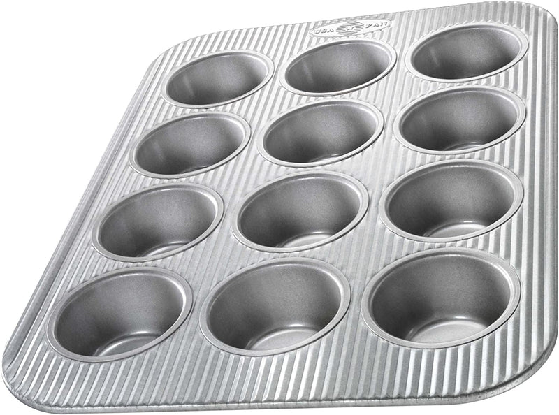 USA Pan Bakeware Muffin Pan, 12-Well, Aluminized Steel