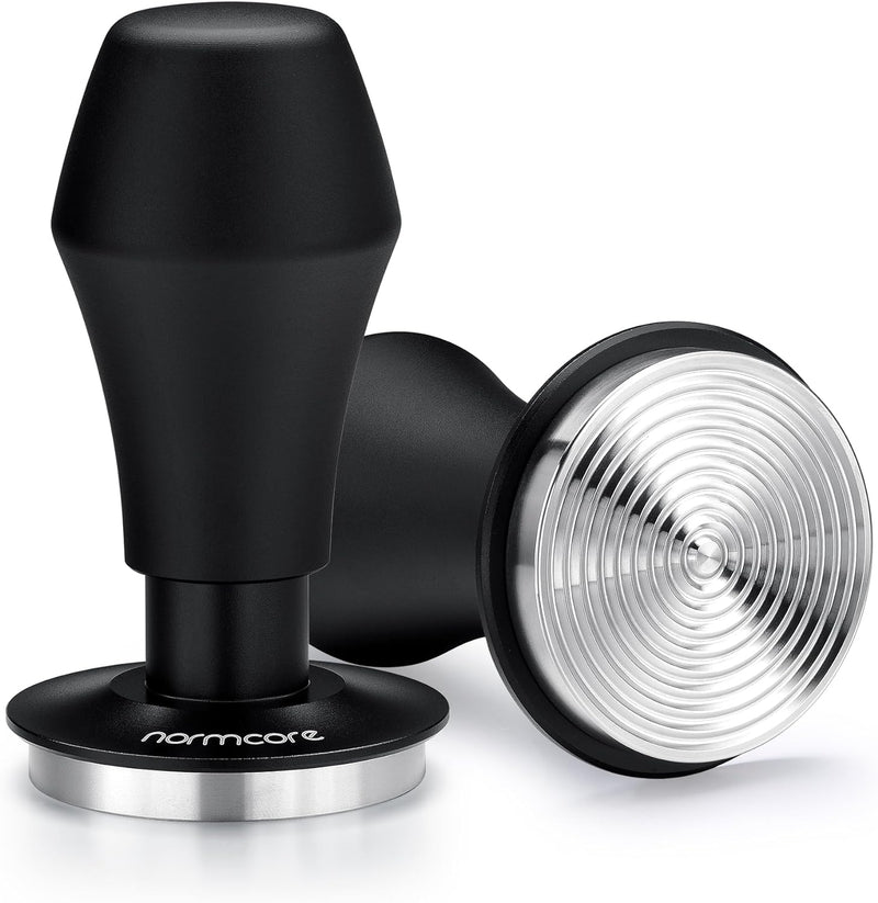 Normcore 53.3mm Spring Loaded Tamper - Espresso Coffee Tamper With Stainless Steel Ripple Base - 15lb / 25lb / 30lbs Replacement Springs - Anodized Aluminum Handle and Stand