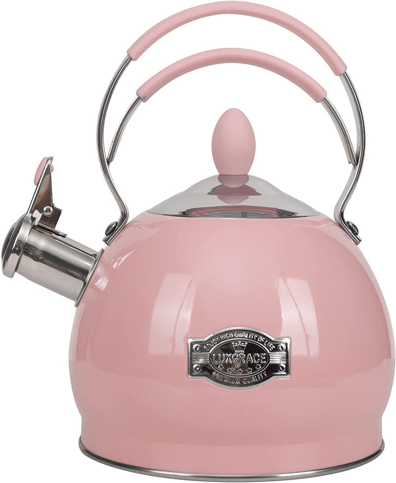 Whistling Tea Kettle Stainless Steel Teapot, Teakettle for Stovetop Induction Stove Top, Fast Boiling Heat Water Tea Pot 2.6 Quart