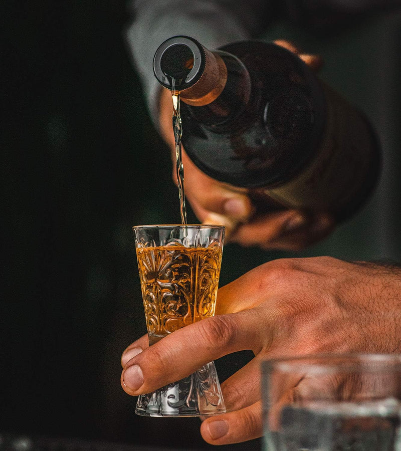 “Paris Hotel Bar” 1930s Etched-Crystal Double-Sided Cocktail Jigger