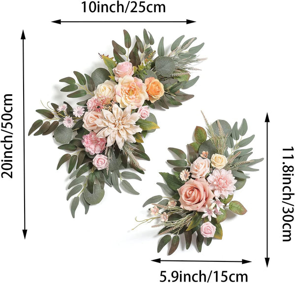 Artificial Flower Swag Set of 2 - Wedding Ceremony and Reception Floral Decoration Blush