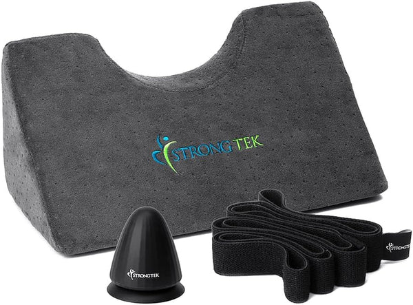 StrongTek Office Relief Kit, Cervical Neck Traction Device, Trigger Point Massager Ball & Versatile Exercise Stretch Bands, Portable, Ergonomic Pain Relief Solution for Long Office Hours