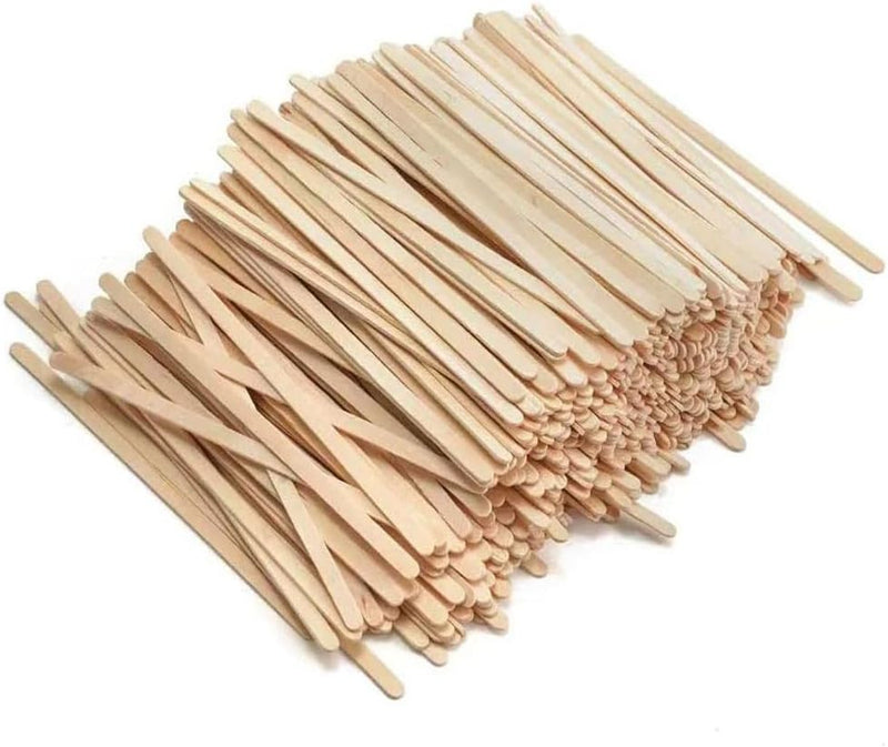 KLINEUS 500 Wooden Coffee Stirrers - Biodegradable 5.5" Coffee Stirrers Wood, Coffee Mixer Stick, Disposable Coffee Stirs, Stirring Sticks - BPA free Round-End Birch Wooden Stir Sticks For Coffee Bar