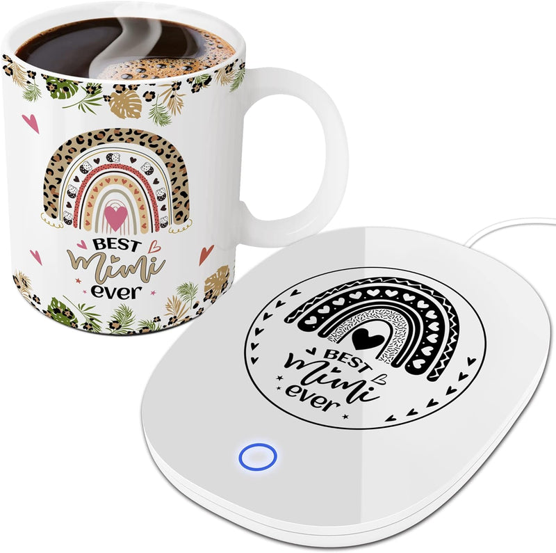Gifts for Grandma, Grandma Gifts for Mothers Day, Great Grandma Gifts from Grandkids - Smart Warmer Thermostat Coaster with Mug Birthday Gift, Beverage Warmer Maintain Temperature 120℉-140℉