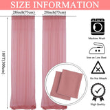Dusty Rose Sheer Curtains Chiffon Backdrop Curtain Wedding Arch Drapes 10Ft Curtains Outdoor Background Curtains for Party Decorations Rose Drapes for Backdrop 28X120 Inch 2 Panels Tulle Fabric