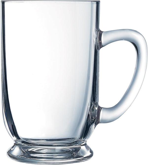 Arc International Luminarc Bolero Glass Mug, 16-Ounce, Set of 4, 4 Count (Pack of 1), Clear