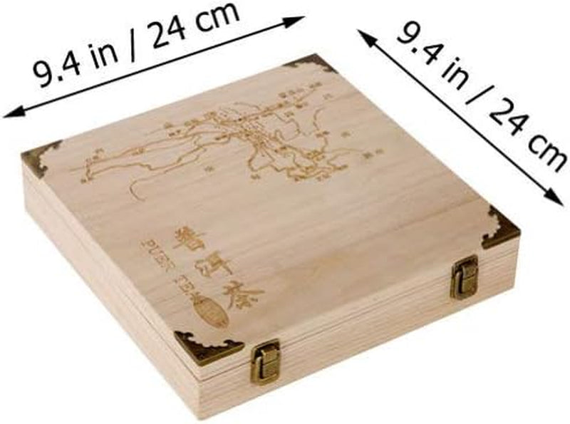 DOITOOL 1pc Box Pu'er Tea Cake Box Tea Storage Holder Tray Fu Tea Saucer Bamboo Tea Holder Tea Storage Bin Rustic Tea Bag Holder Tea Bag Organizer Tea Packing Loose Leaf Wooden Tea Cabinet