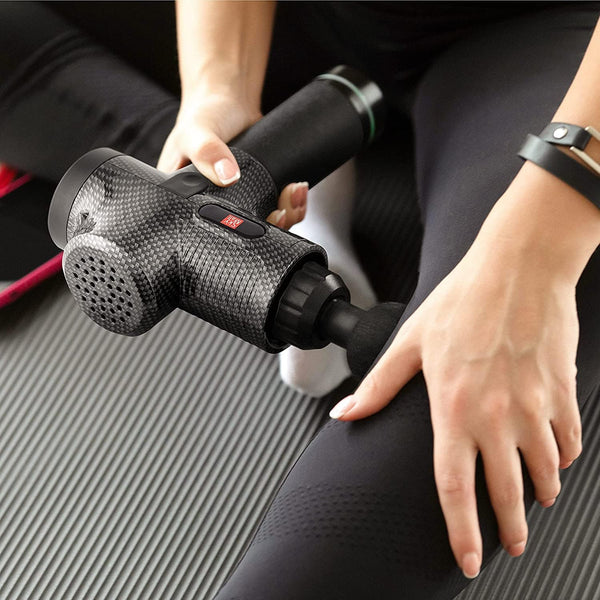 SM Percussion Massage Gun Deep Tissue for Athletes | Cordless Handheld 30-Speed Percussive Muscle Massage Therapy + 6 Heads, LCD Screen & Carry Case | For Back, Neck & Body Pain, & Athlete Recovery