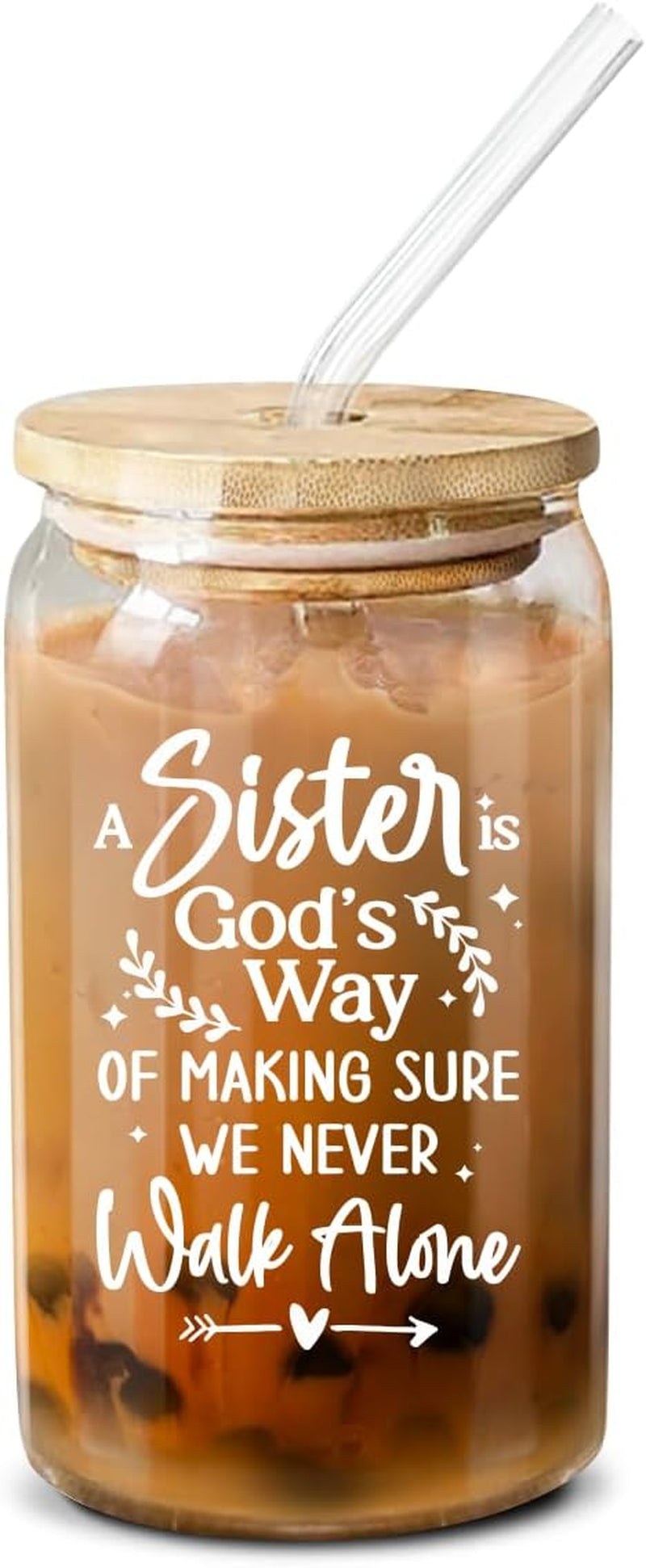 Christmas Gifts For Sister From Sister, Brother - Unique Birthday Present For Sister, Soul Sister, Big Sister, Little Sister, Sister In Law, Sibling, Bestie - 16 Oz Coffee Glass