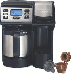 Hamilton Beach FlexBrew Trio 2-Way Coffee Maker, Compatible with K-Cup Pods or Grounds, Combo, Single Serve & Full 10c Thermal Pot, Black and Stainless