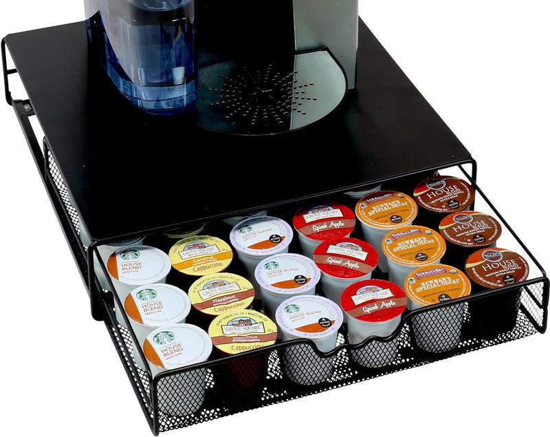 DecoBrothers K-Cup Holder Drawer for 36 Coffee Pods Storage, Black