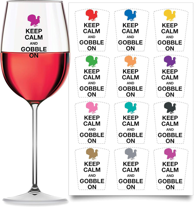 Drink Markers 12pc - Holiday Reuseable Static Cling Sticker Decals (Ugly Sweater)