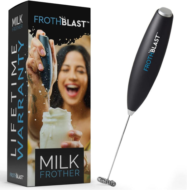 FrothBlast Milk Frother Handheld for Coffee (Foam Maker) Electric Whisk Drink Mixer for Lattes, Cappuccino, Frappe, Matcha, Hot Chocolate