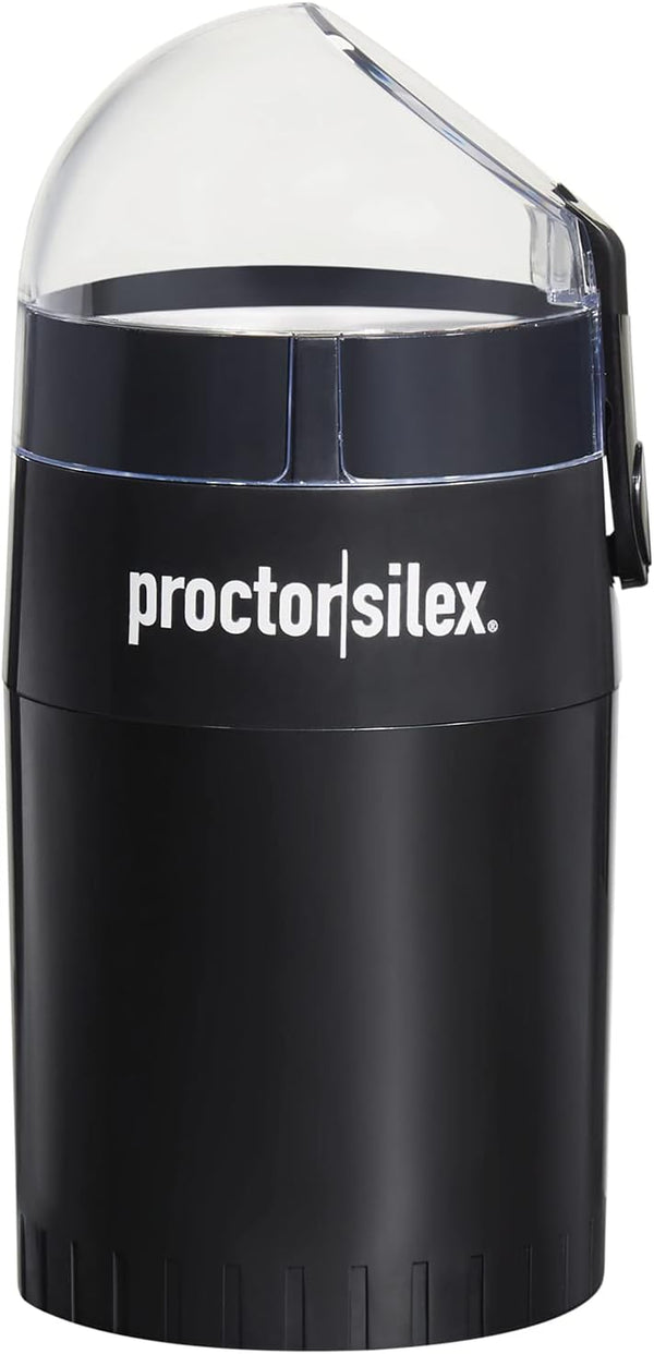 Proctor Silex Fresh Grind 4oz Electric Coffee Grinder for Beans, Spices and More, Retractable Cord, Stainless Steel Blades, Black
