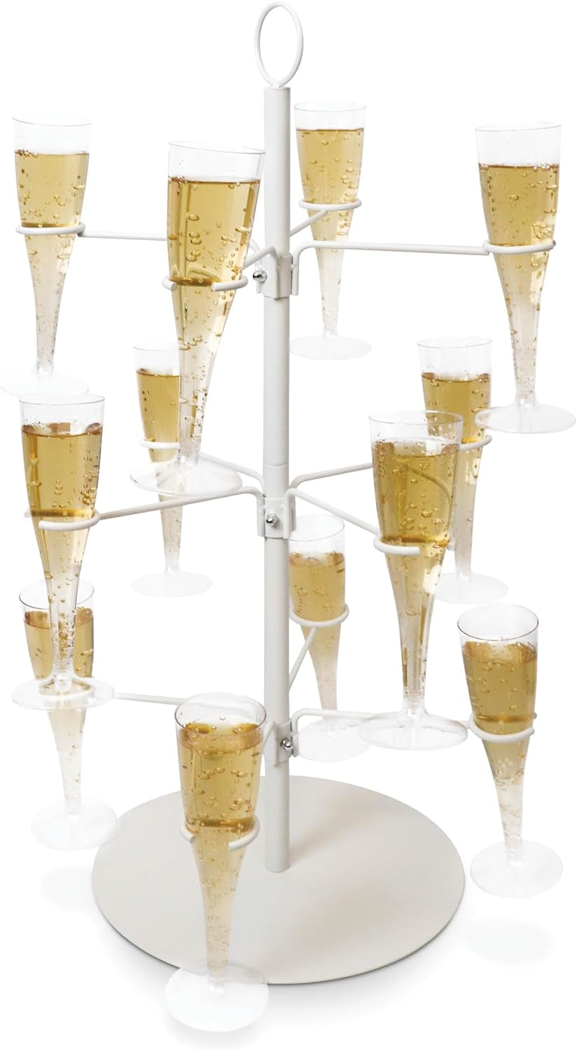  Cocktail Tree Stand, Wine Glass Flight Tasting Display For  Drinks, 3 Tier - 12 Holders For Champagne, Cocktails, Martini, Margarita  Cups at Weddings, Bridal Shower, Mimosa Bar Parties & Events (Black) 