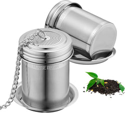 House Again Tea Infuser (2 Pack with Scoop), Extra Fine Mesh Tea Infusers for Loose Tea, 18/8 Stainless Steel Tea Strainer with Extended Chain Hook, Tea Steeper for Brew Tea, Spices & Seasonings