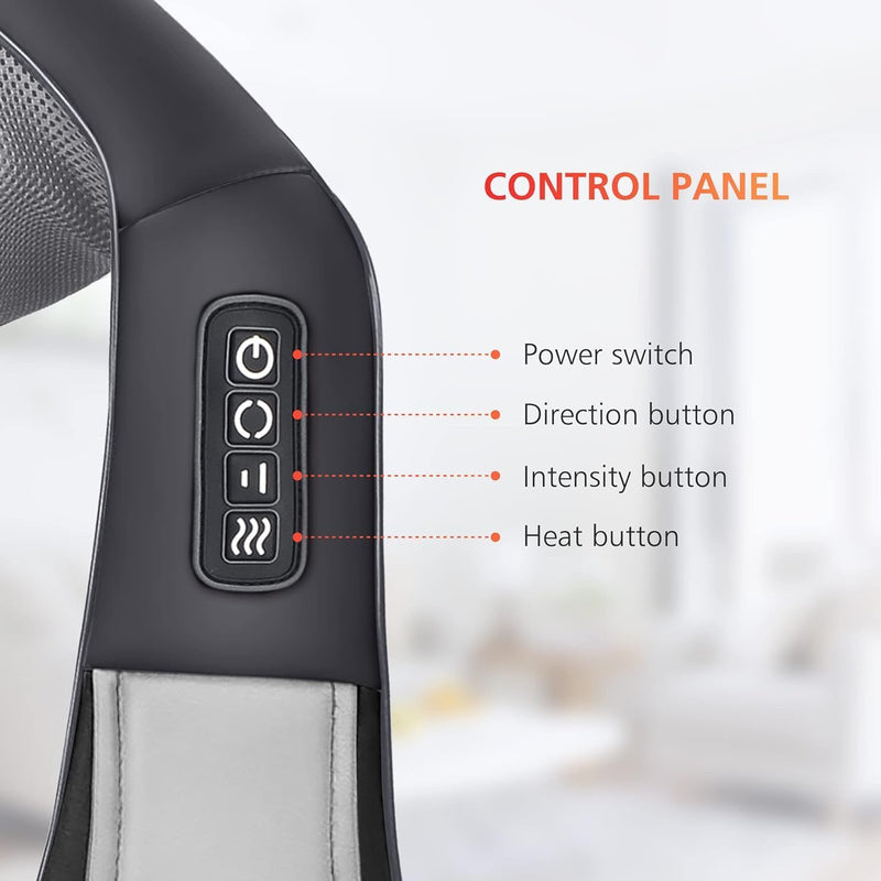 CooCoCo Shiatsu Back and Neck Massager, Heating to Relieve Deep Tissue Pain, 4D Kneading Massage to Relieve Legs, Foot Muscles, Gift for Mom Dad Men Women