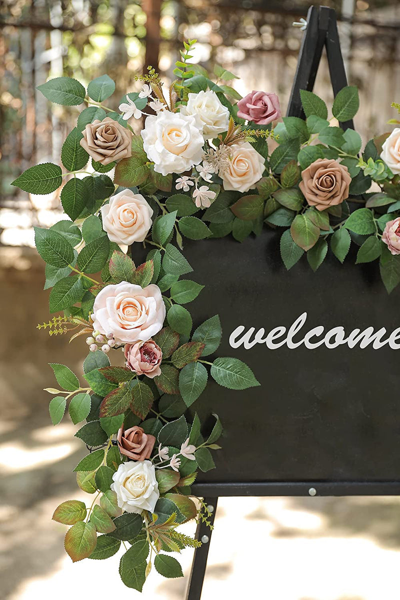 6FT Artificial Rose Flower Runner - Rustic Wedding Decorations
