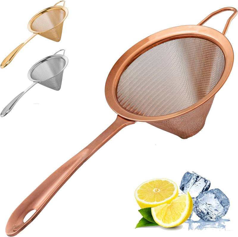 A Bar Above Professional Bartender Fine Mesh Sieve Strainer - Rust Proof 304 Stainless Steel Cocktail Strainer for Home Bar and Professional Bartenders. Great For Cocktails, Tea Herbs, Coffee & Drinks