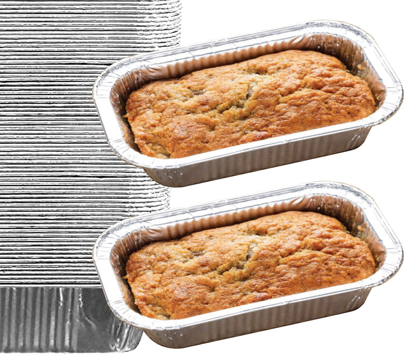 55 Pack Aluminum Foil Mini Loaf Pans - Disposable for Baking Bread Cake  Meat